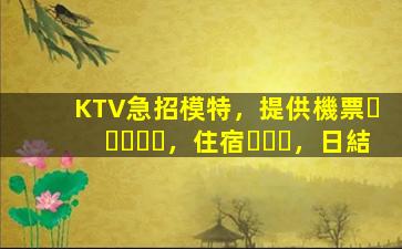 KTV急招模特，提供機票，住宿，日結